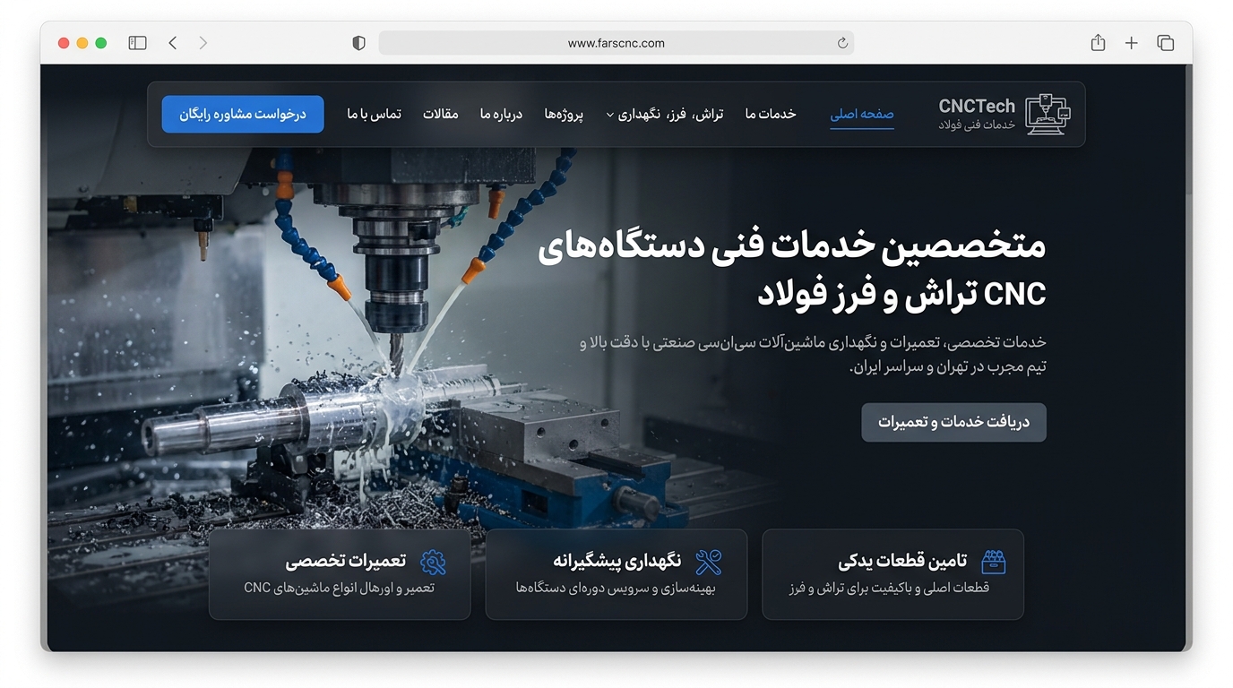 خدمات فنی دستگاه های cnc تراش و فرز فولاد